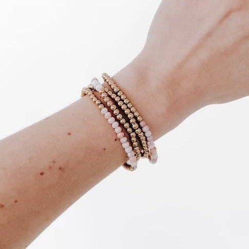 Avary Glass and Metallic Bead Bracelet