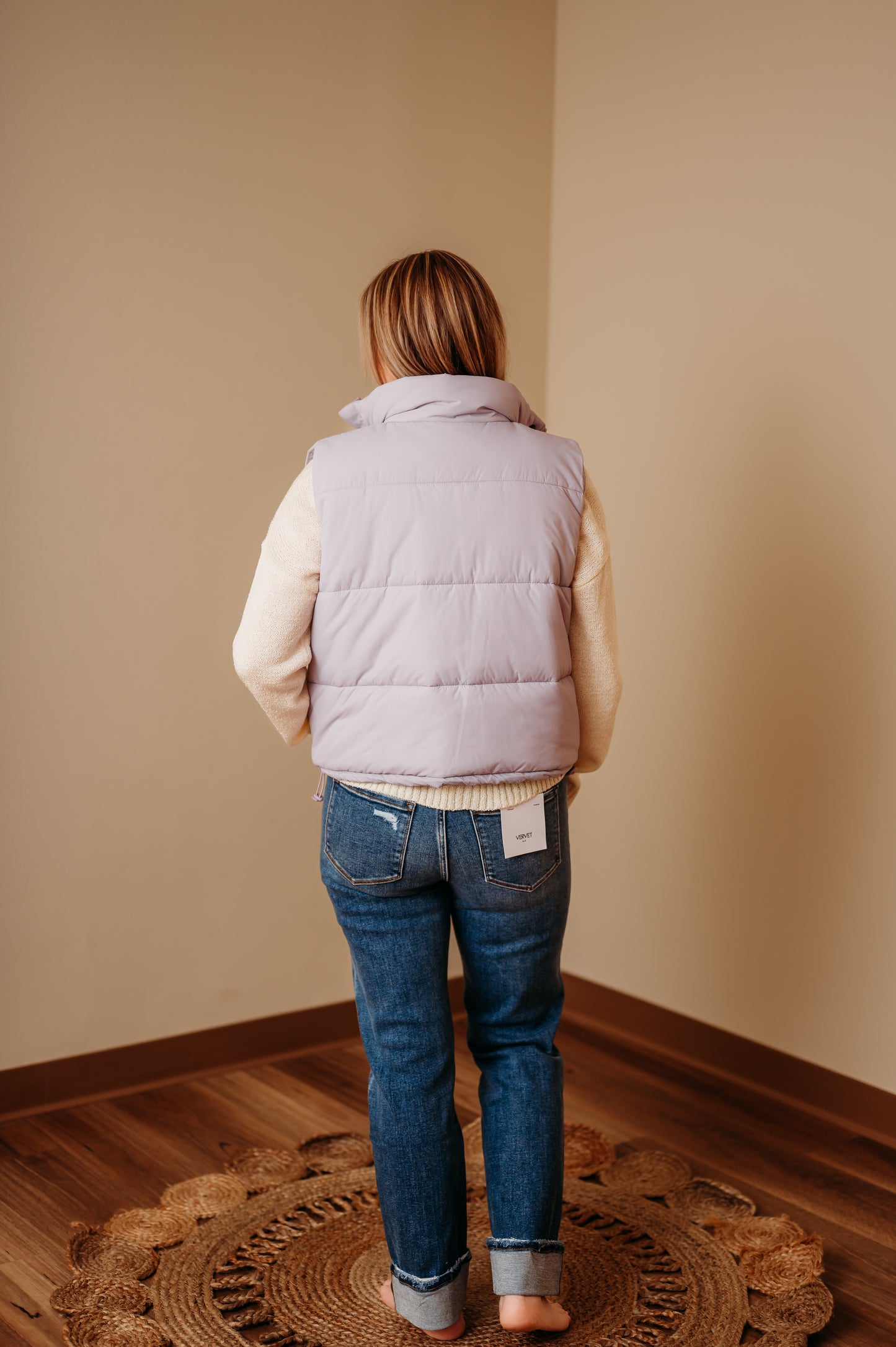Light Lavender Puffer Vest - Women's Zip Vest