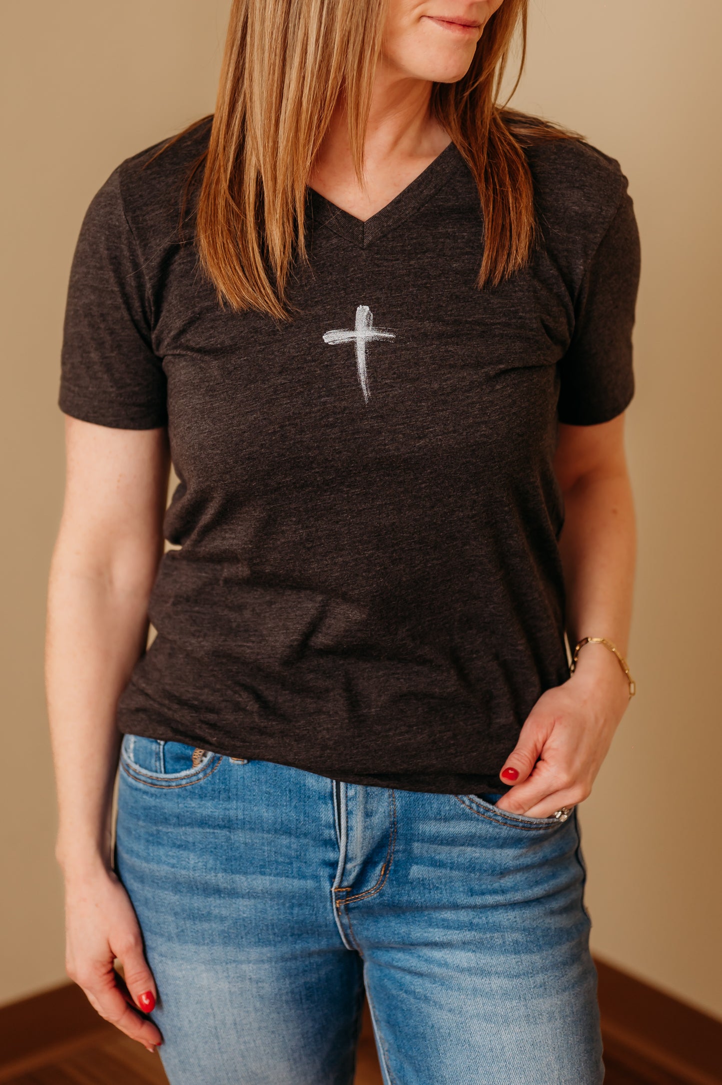Cross V-Neck Tee
