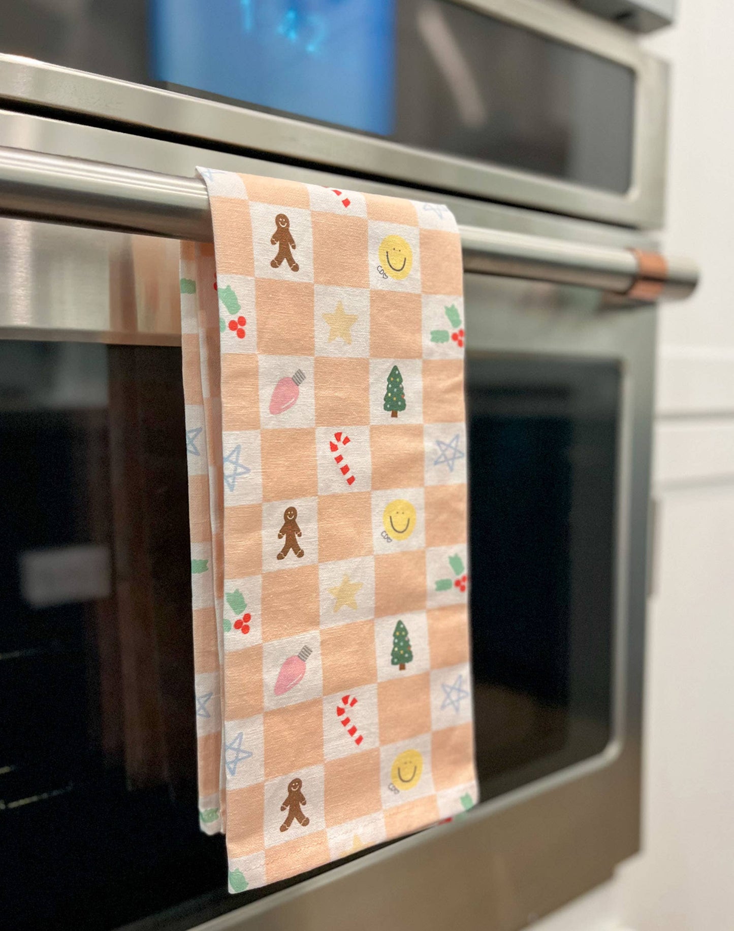 Checkerboard Holiday Tea Towel