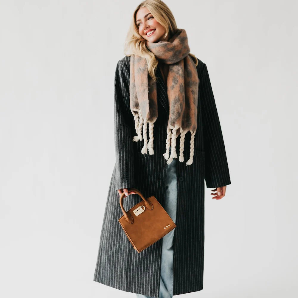 Nixie Nubuck Small Tote-Camel