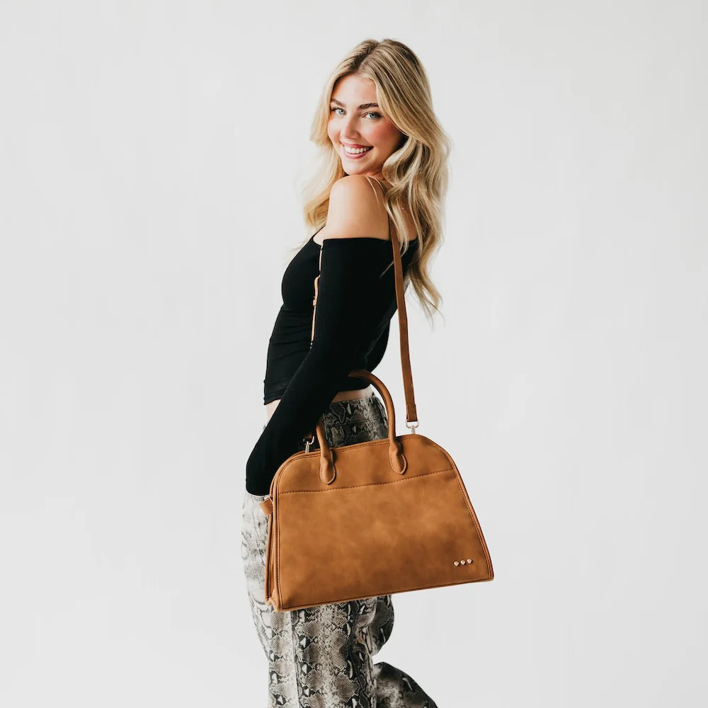 Nirvana Nubuck Tote-Camel