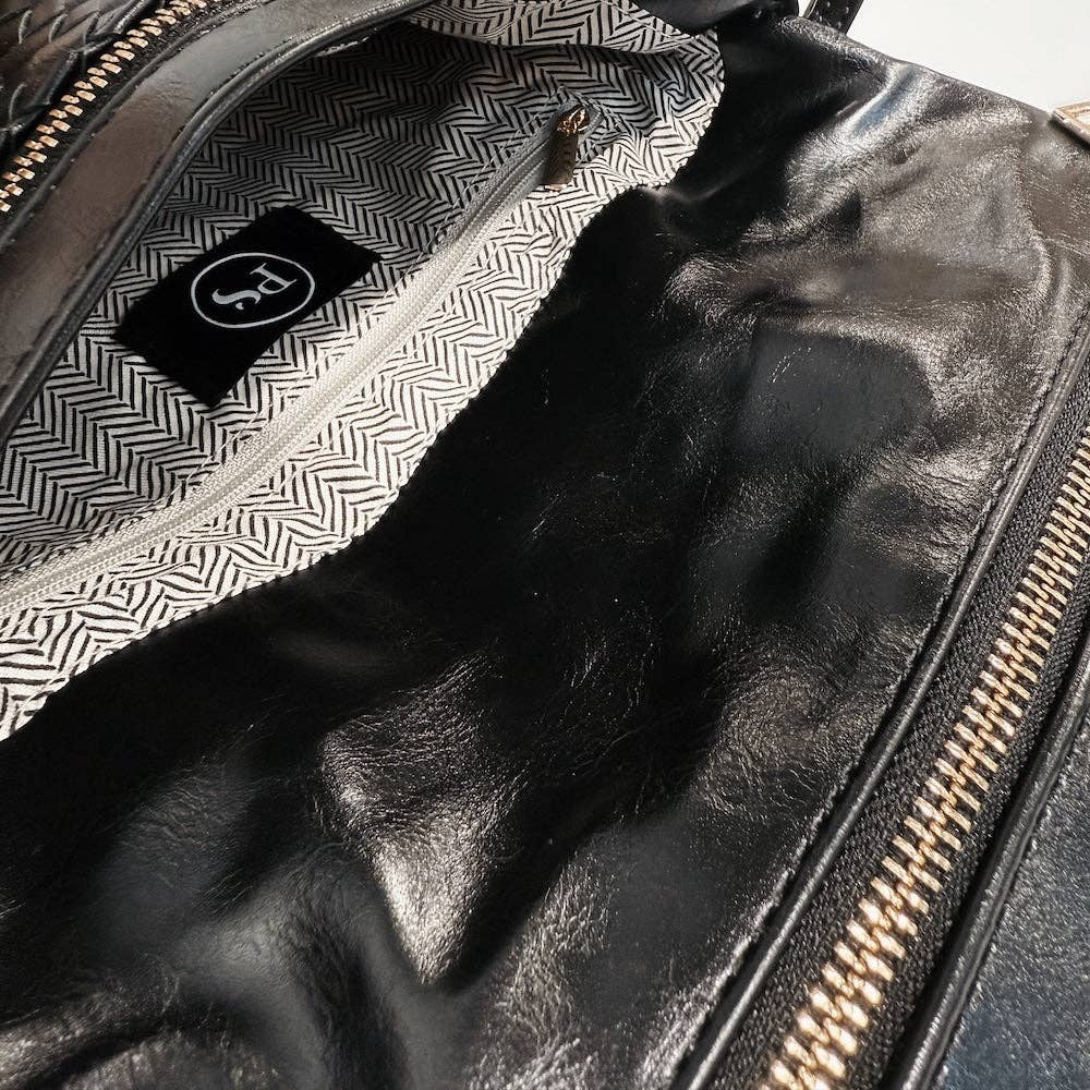 Wrenlee Woven Flap Crossbody- Black