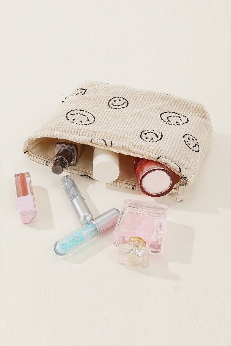Smiley Face Cosmetic Clutch Bag