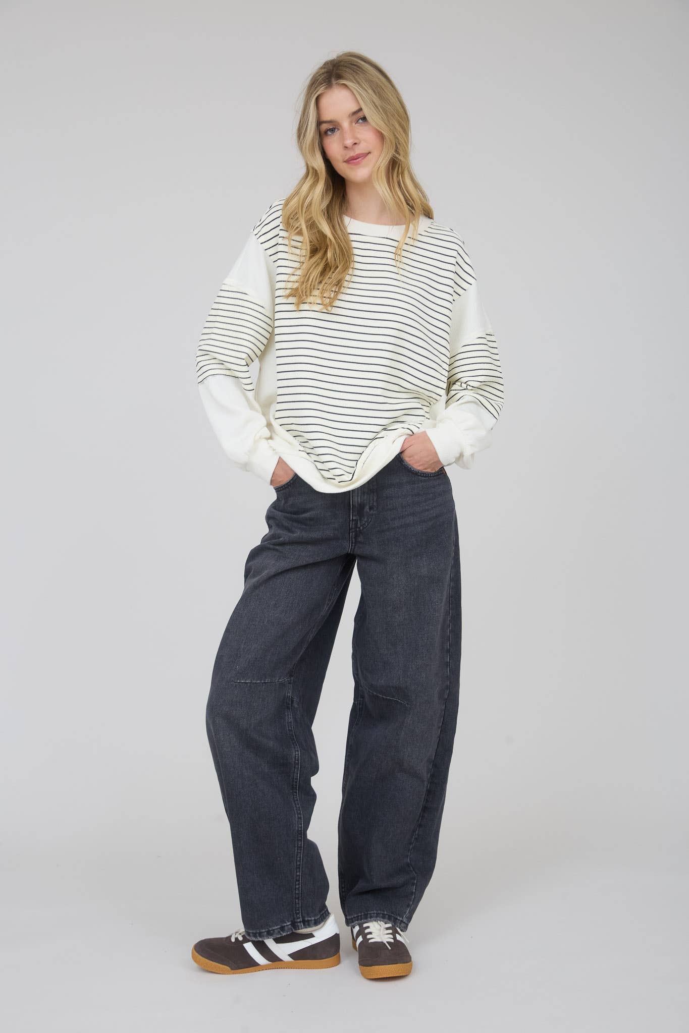 Contrast Stripe Knit Top