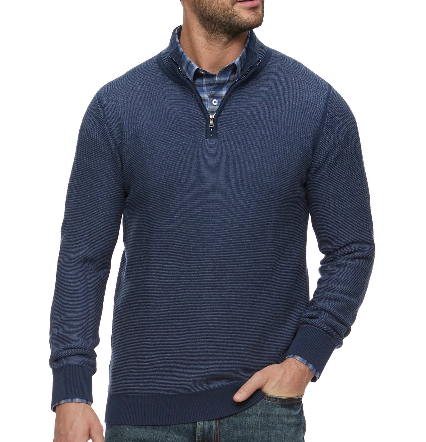Quarter Zip Mock Neck Pullover