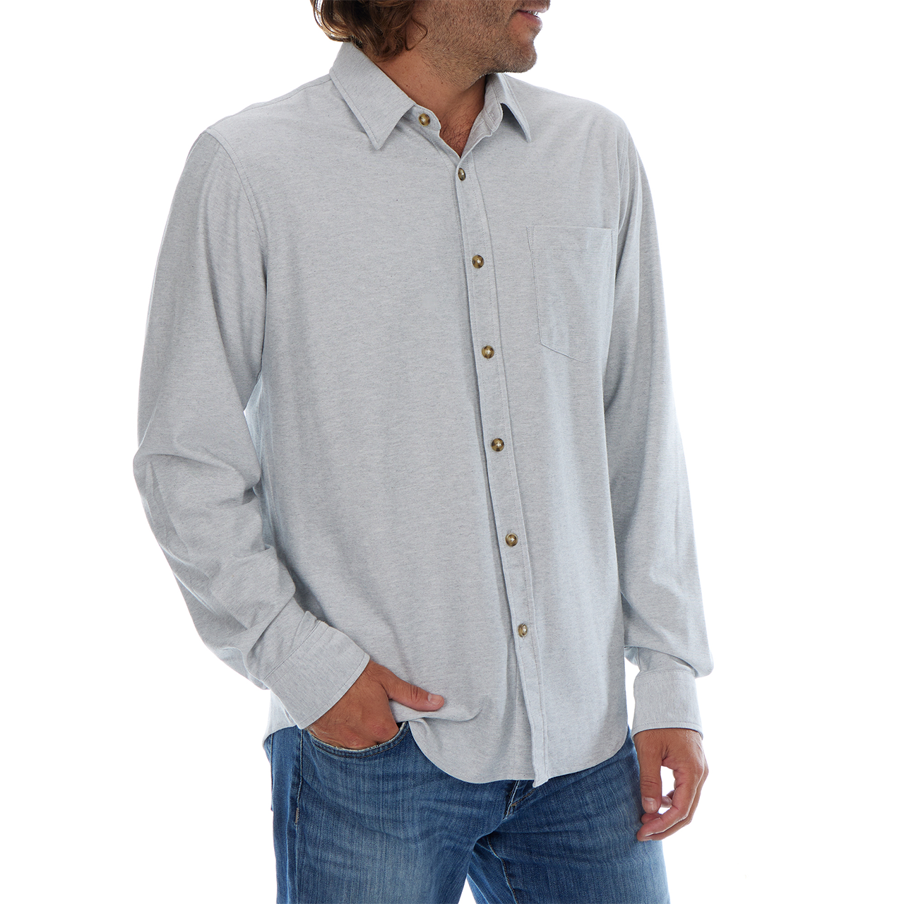 Stretch Pique Button-Up Shirt