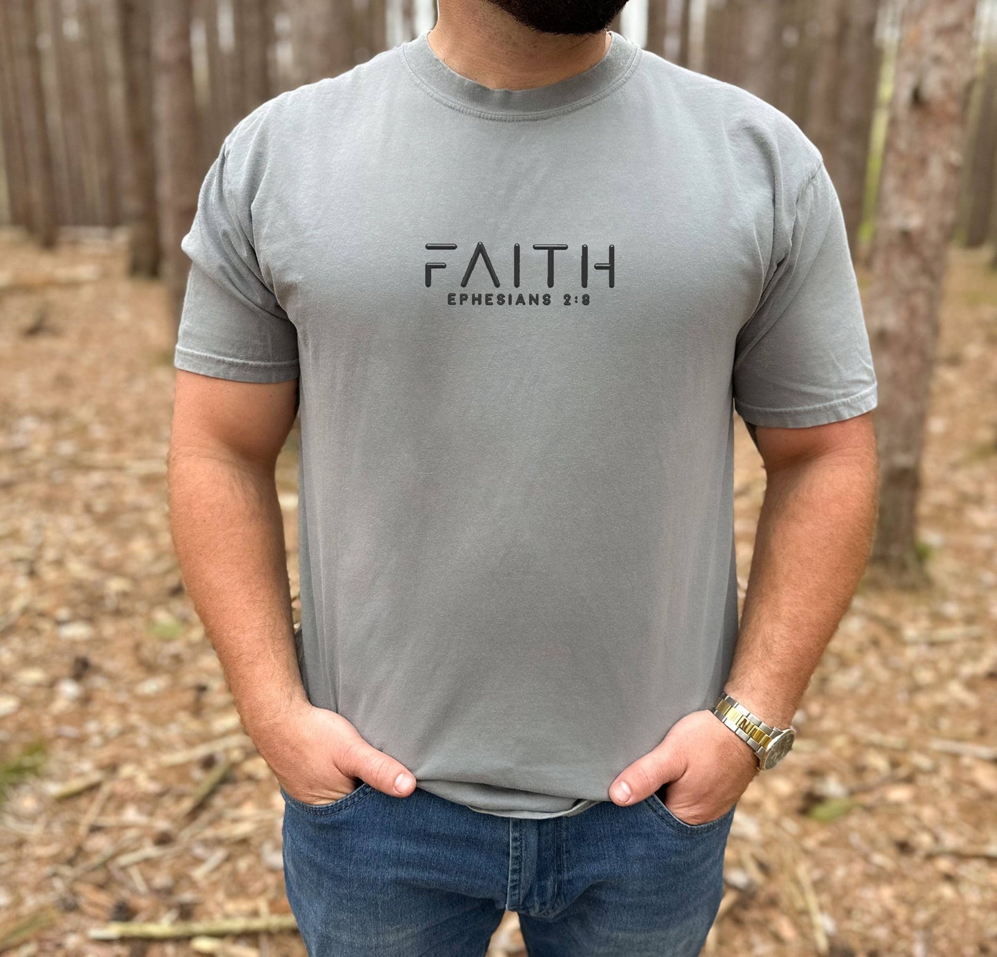 Faith Puffed Design Graphic Tee
