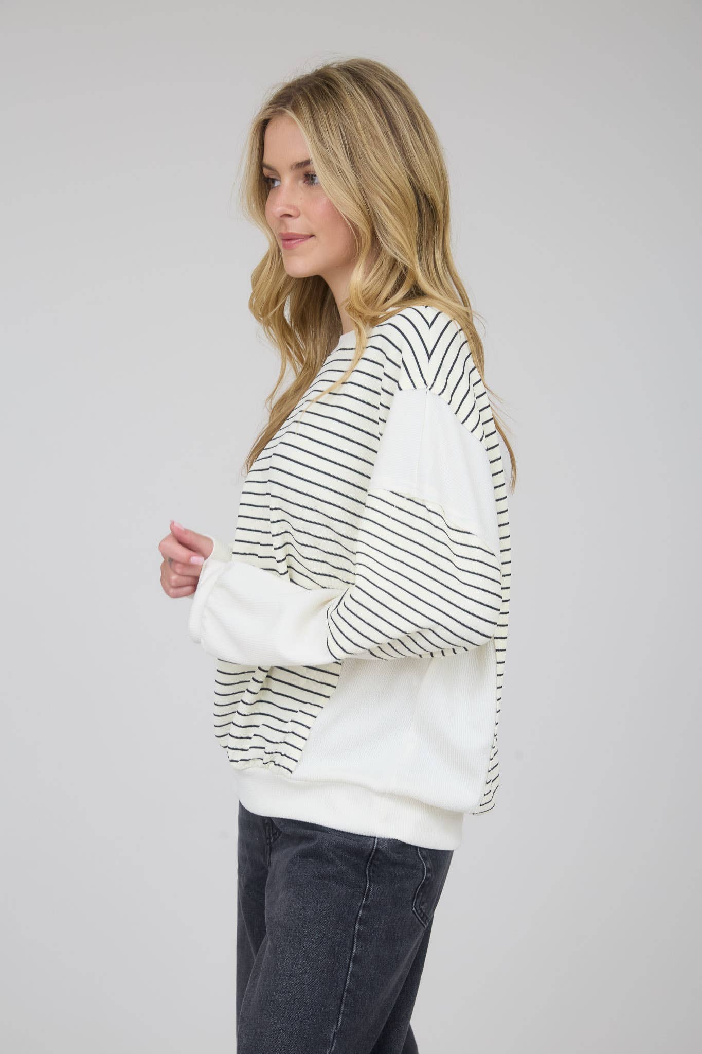 Contrast Stripe Knit Top