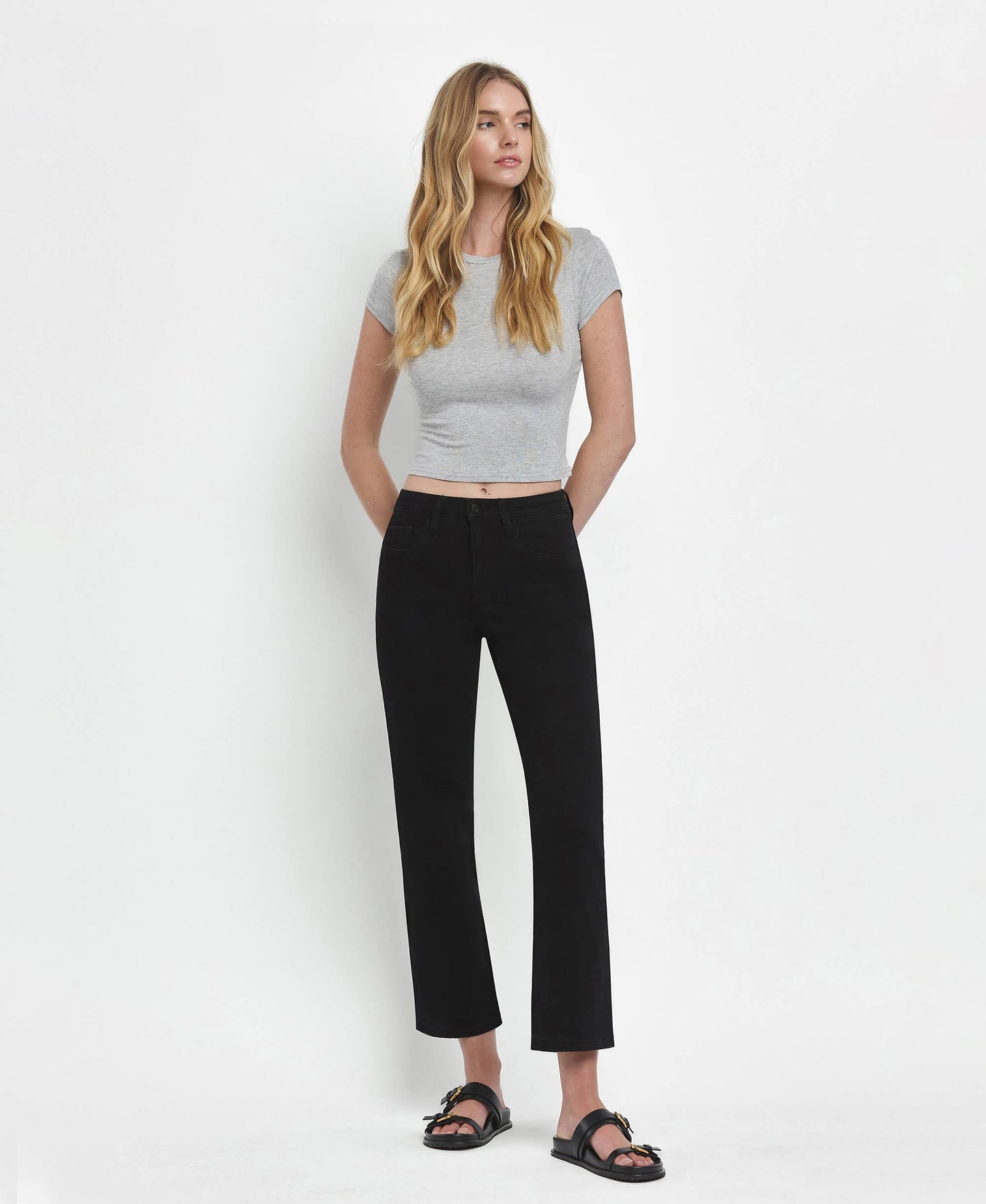 Vervet: High-Rise Ankle Straight Jeans