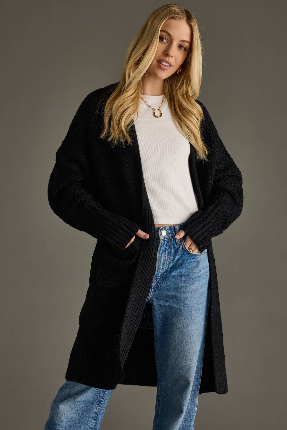 Black Knit Cardigan