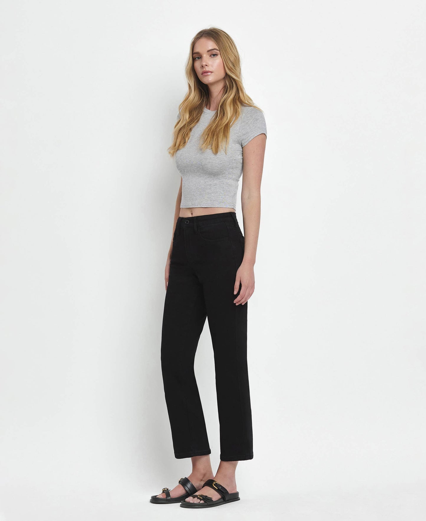 Vervet: High-Rise Ankle Straight Jeans