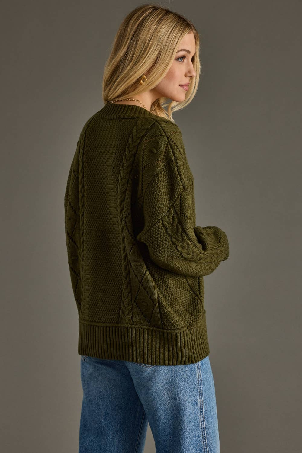 Olive Button Up Cardigan
