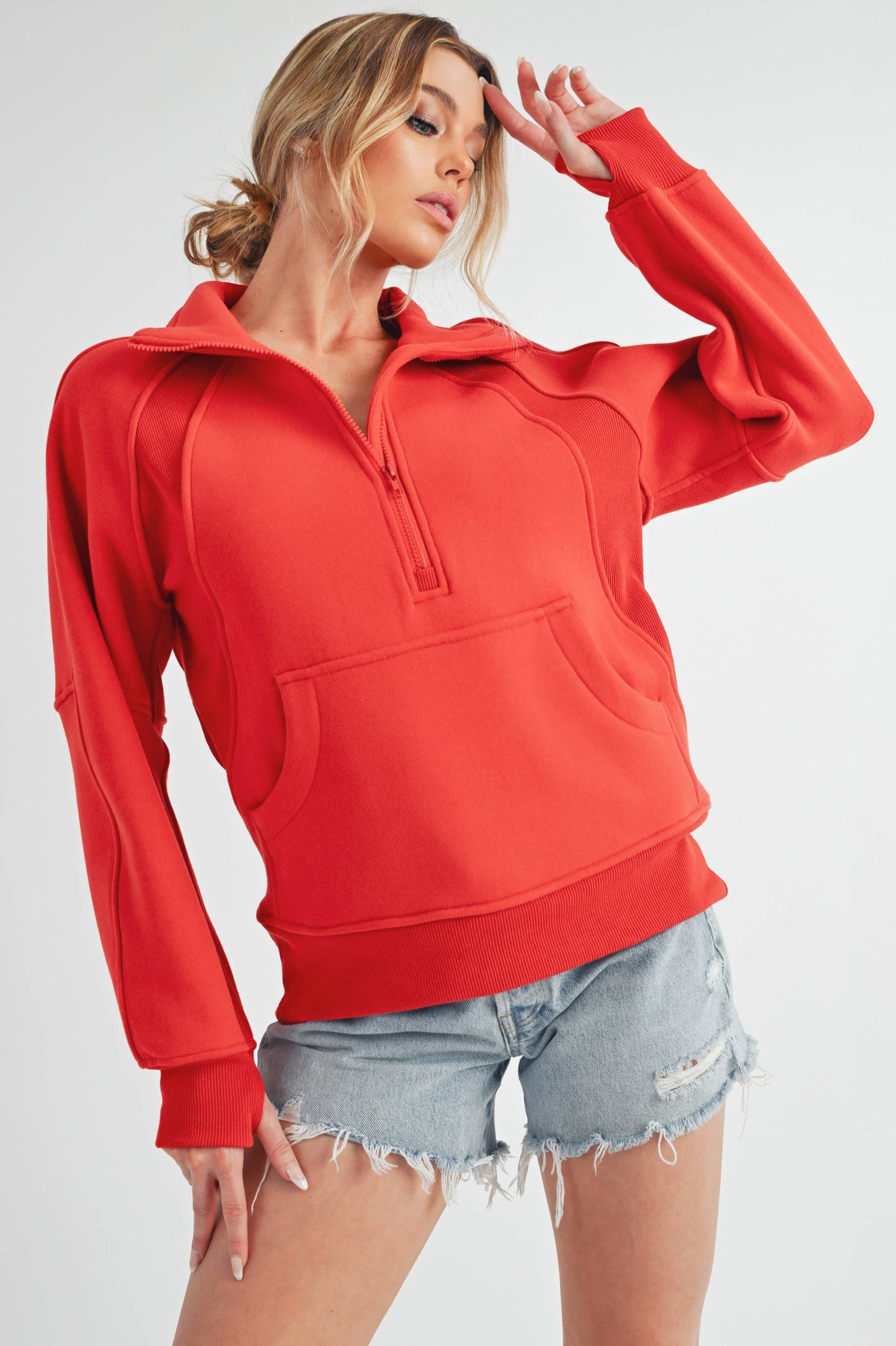 Long Half-Zip Sweatshirt