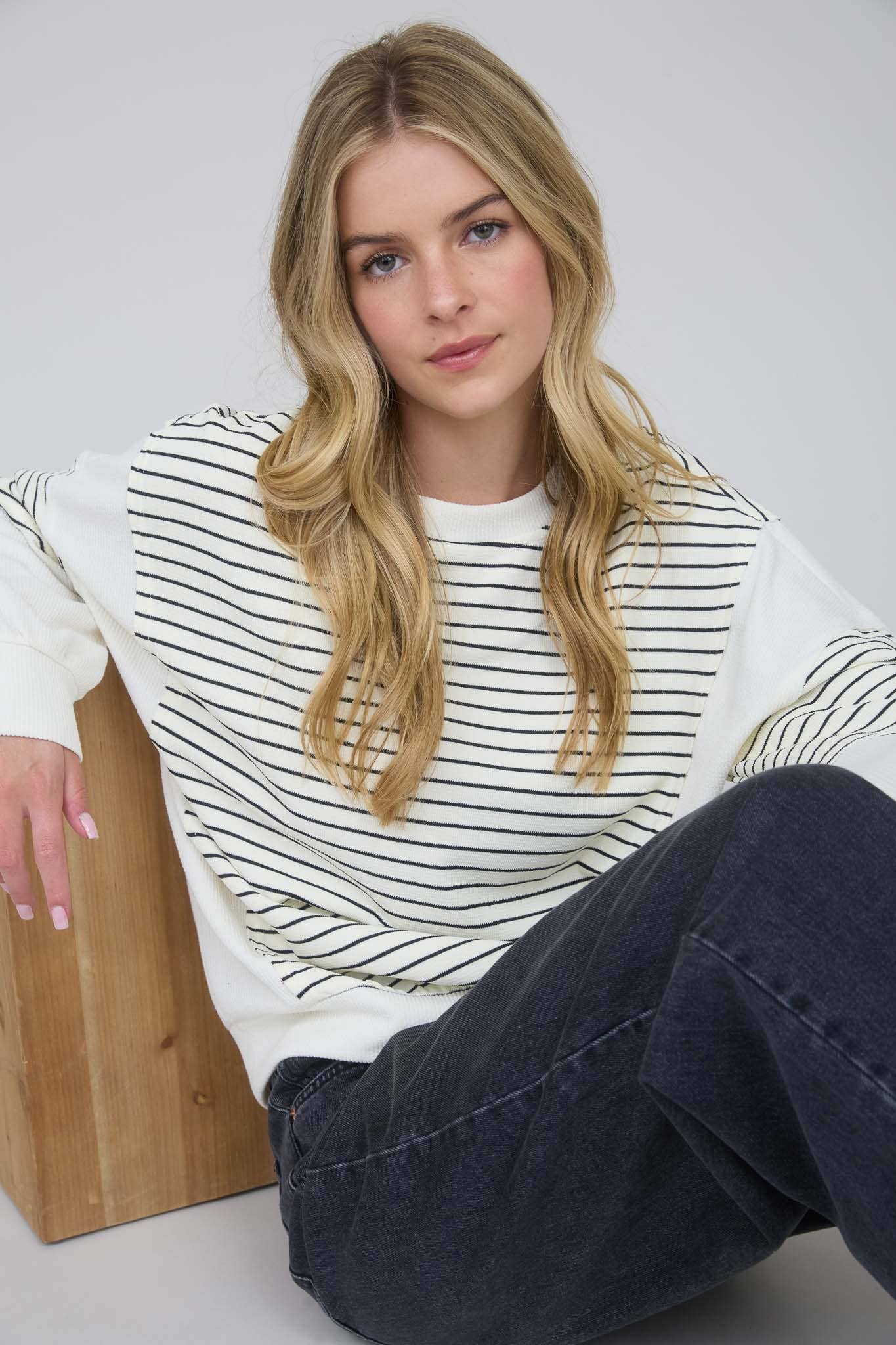 Contrast Stripe Knit Top