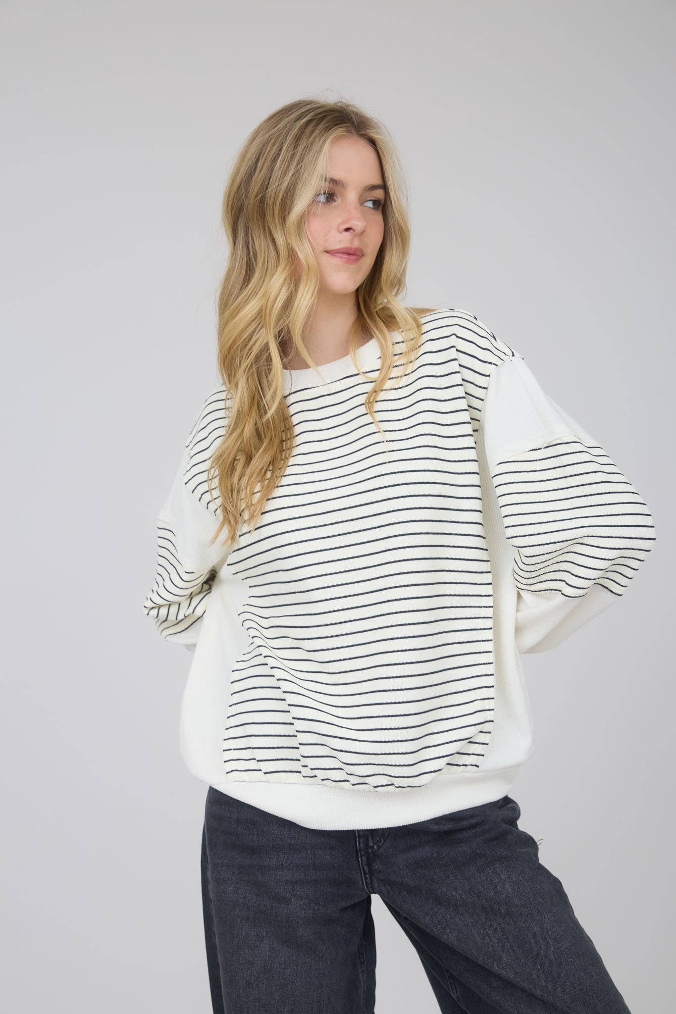 Contrast Stripe Knit Top