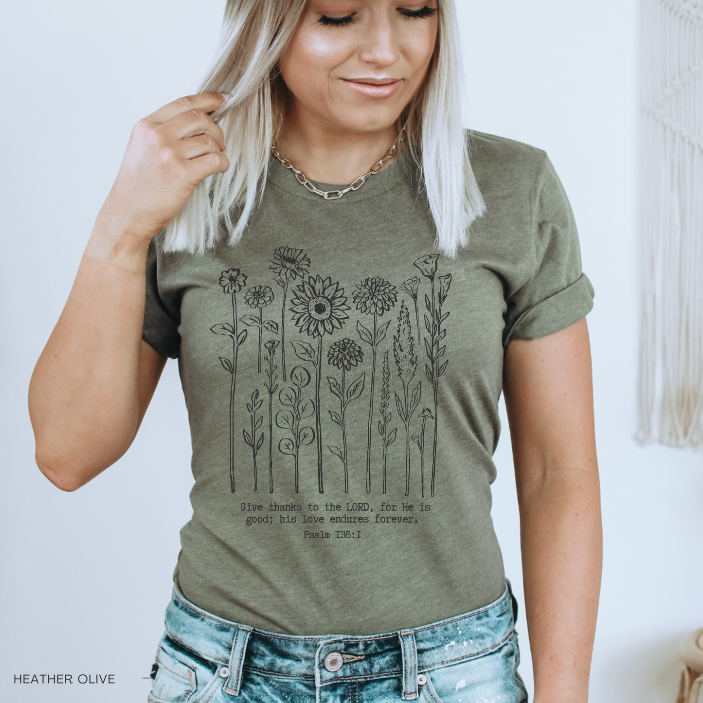 Give Thanks Flower Graphic Tee