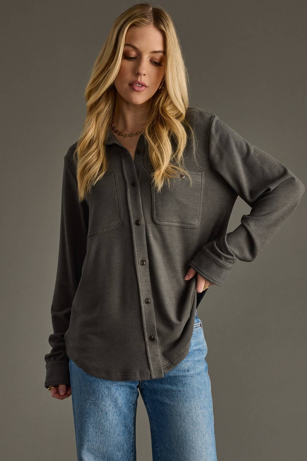 Dk. Gray Super Soft Button Up