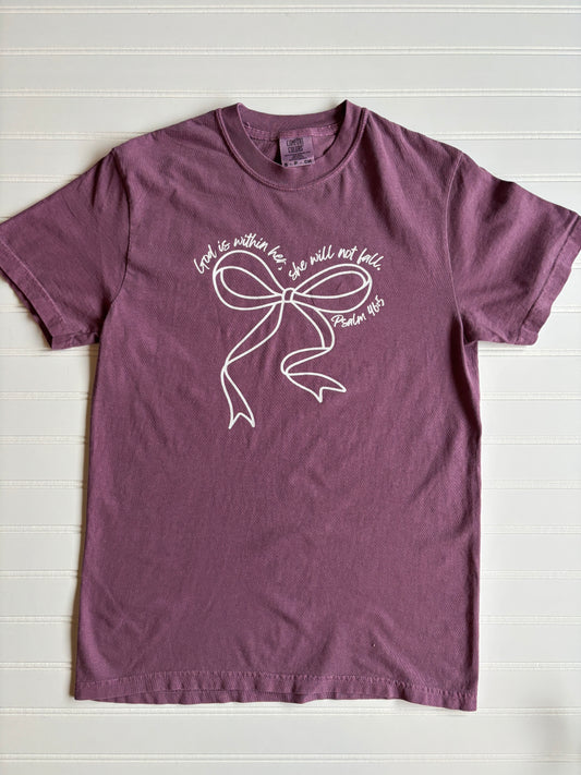 God is Within Her Bow Graphic Tee