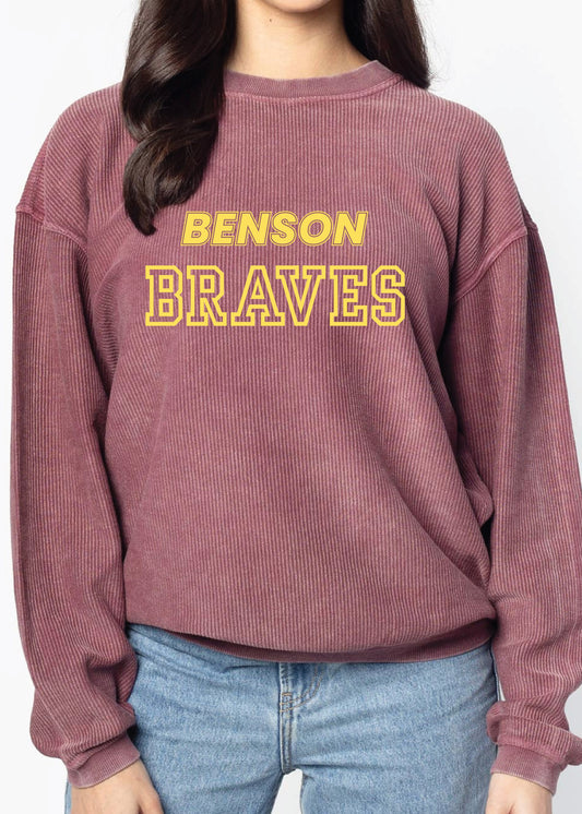 Benson Braves Corded Crew
