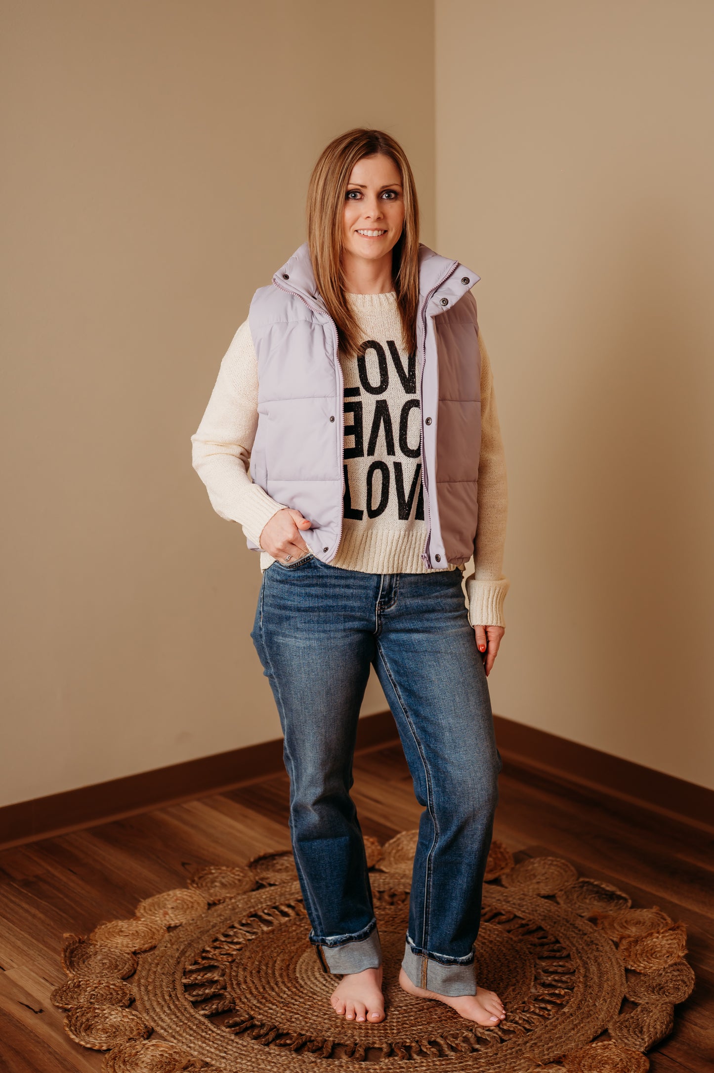 Light Lavender Puffer Vest - Women's Zip Vest