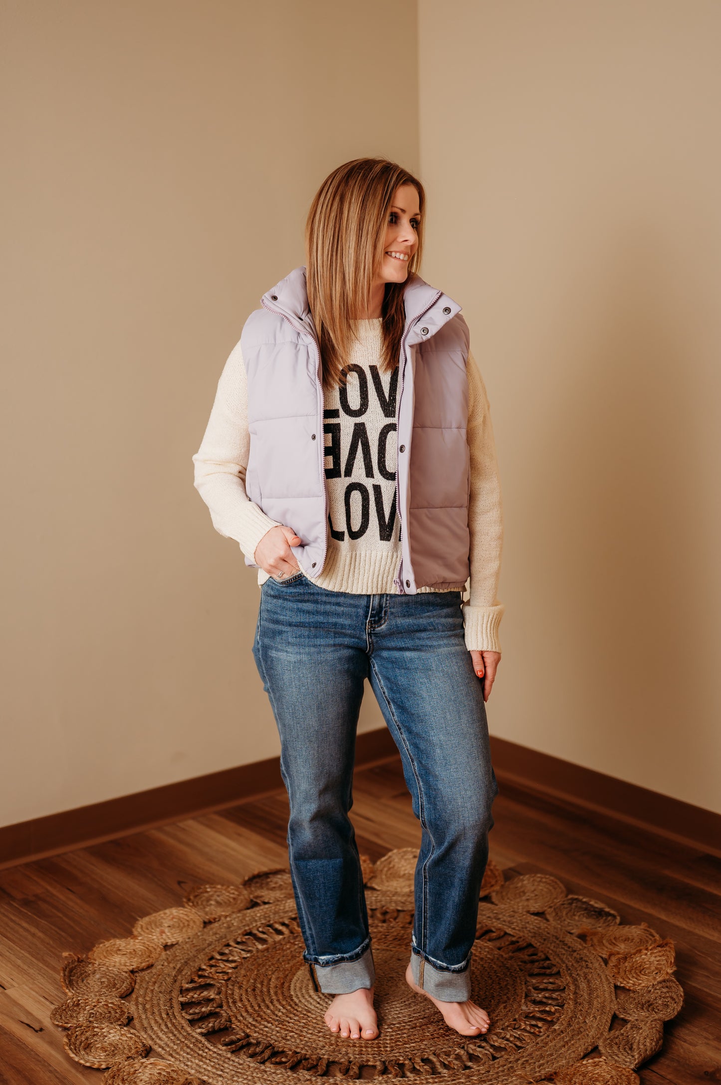 Light Lavender Puffer Vest - Women's Zip Vest