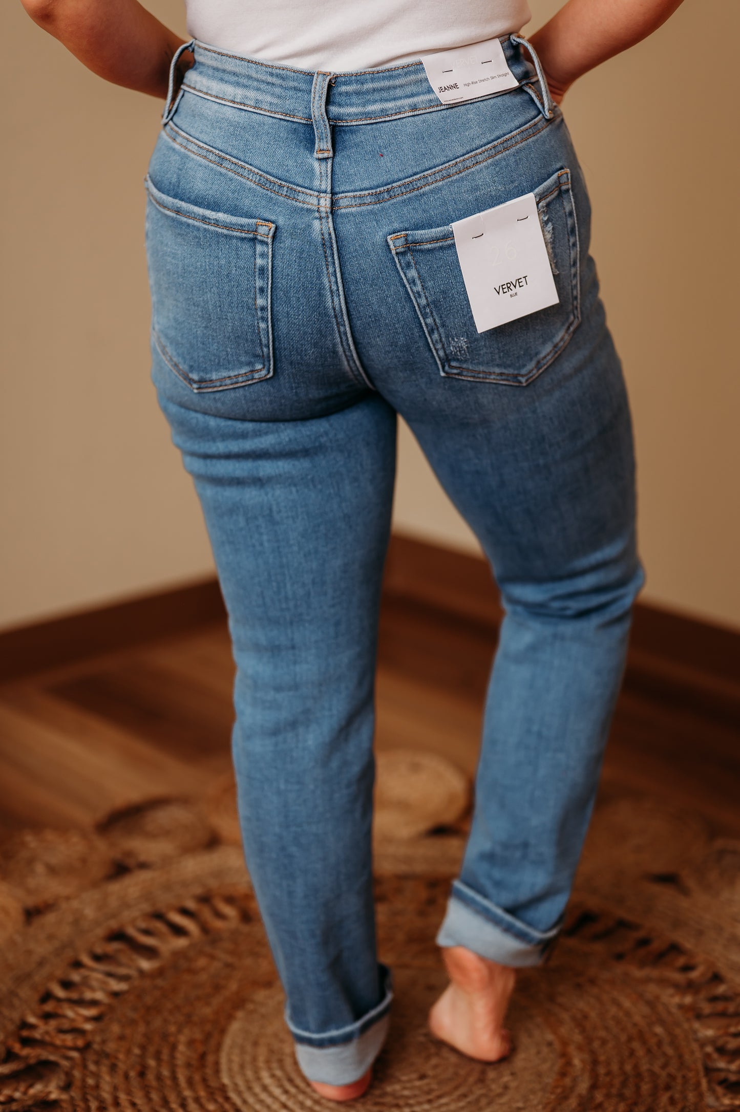 Vervet High Rise Slim Straight Jeans