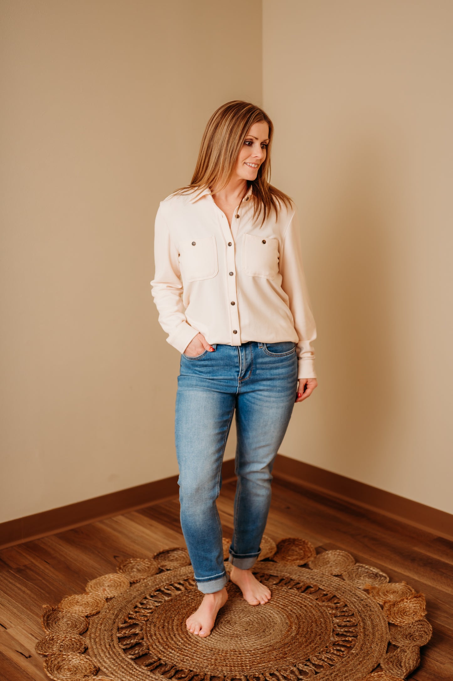 Ivory Super Soft Button Up