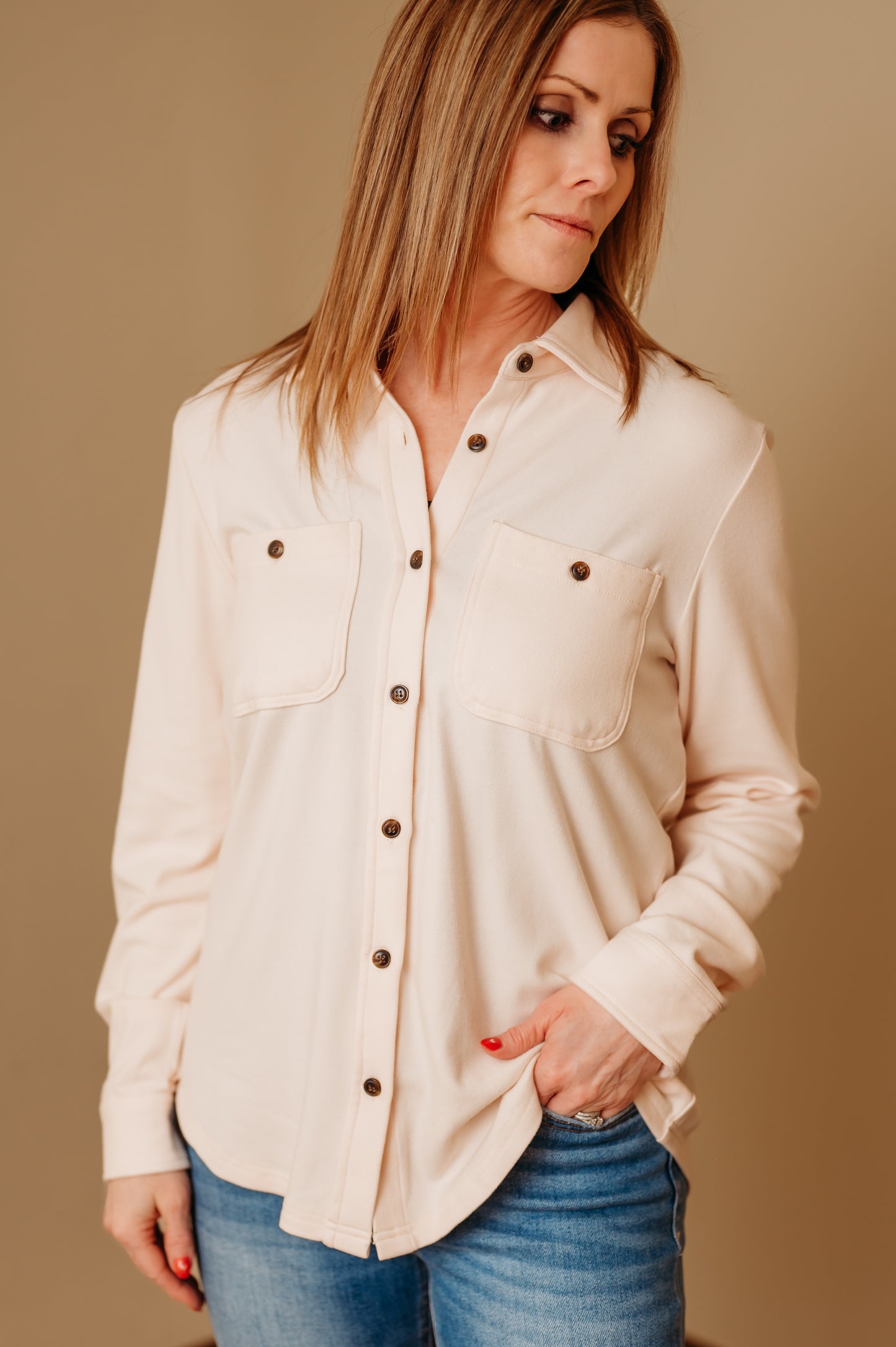 Ivory Super Soft Button Up