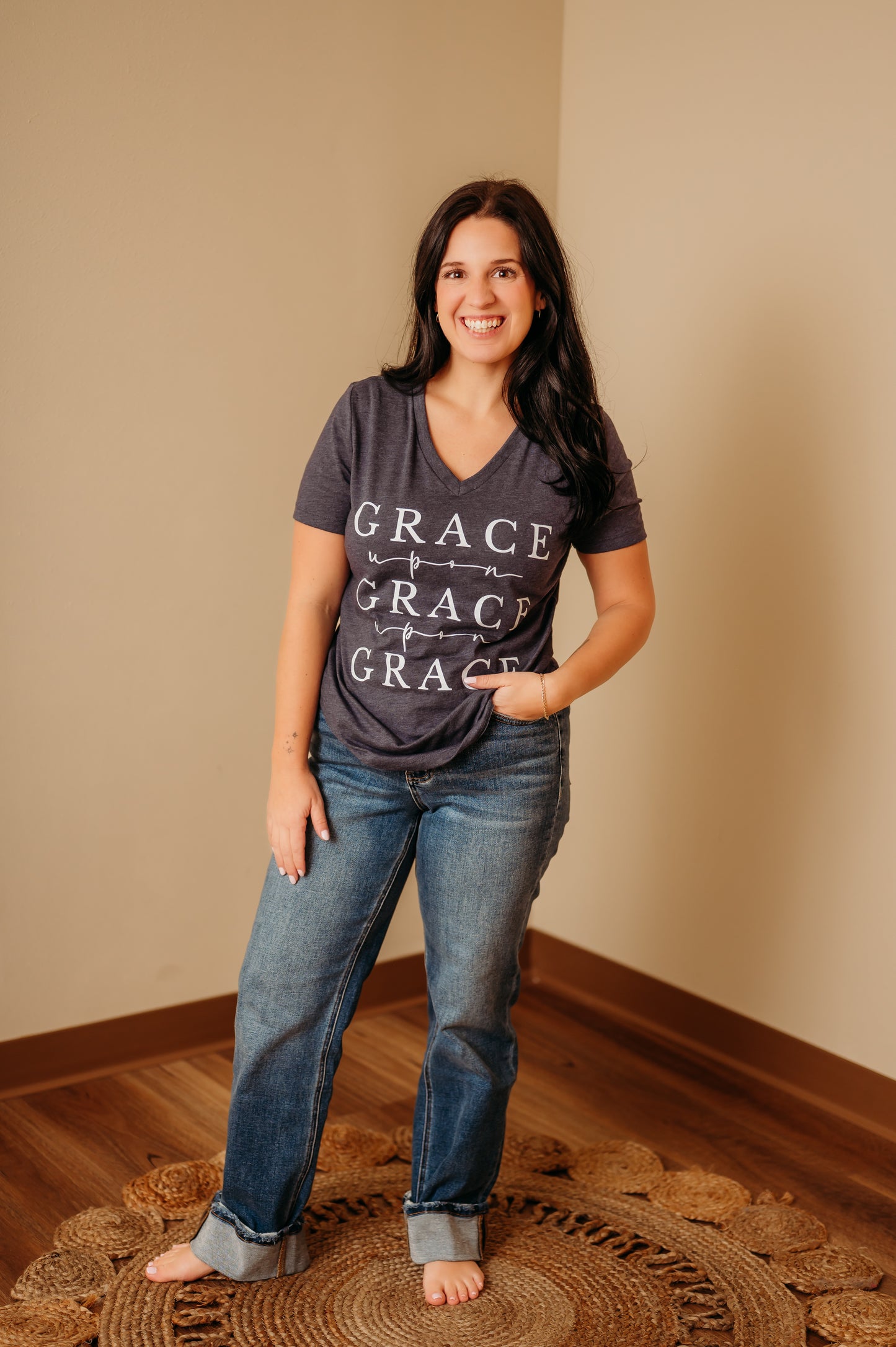 Grace Upon Grace V- Neck Tee