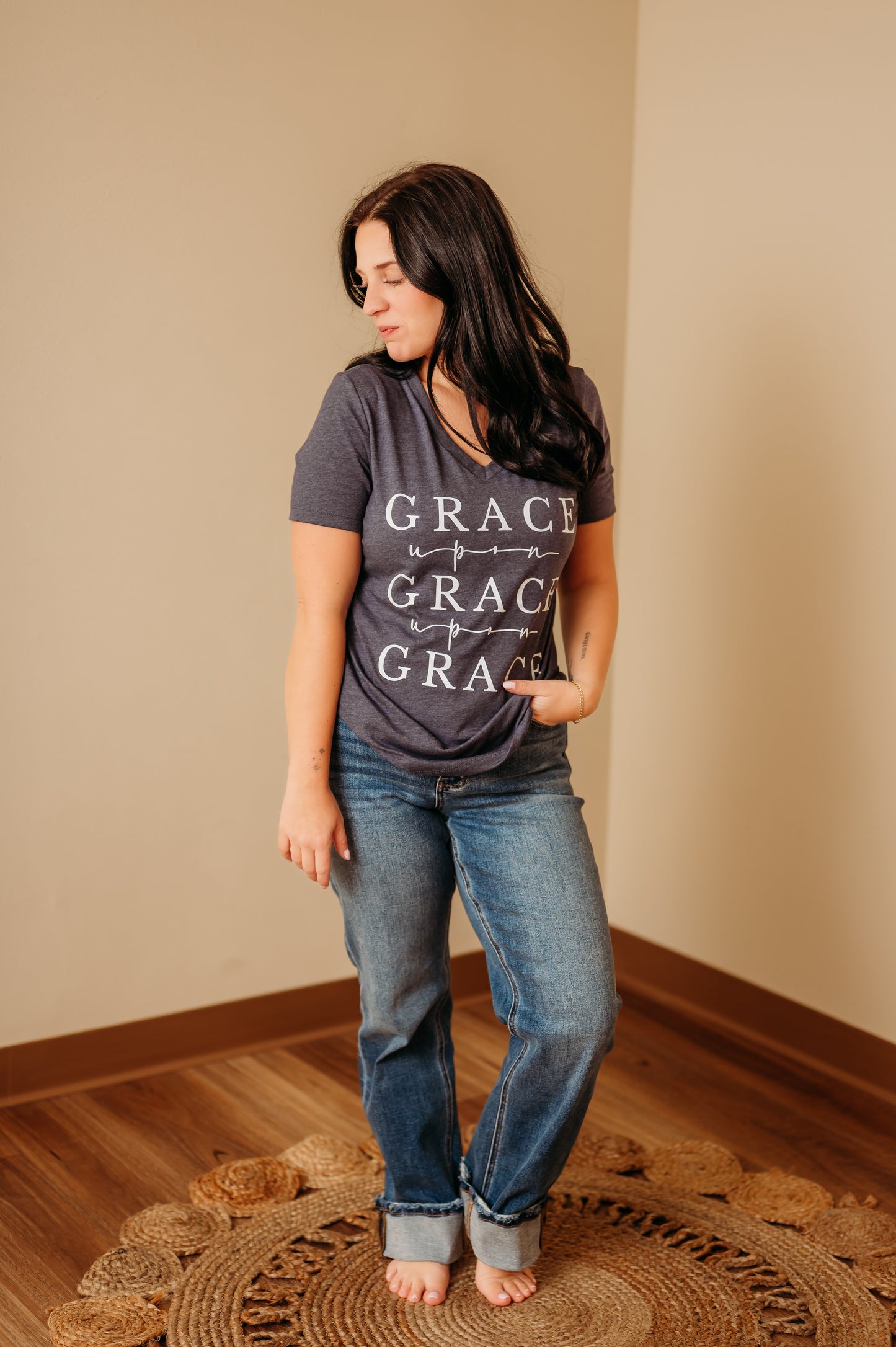 Grace Upon Grace V- Neck Tee