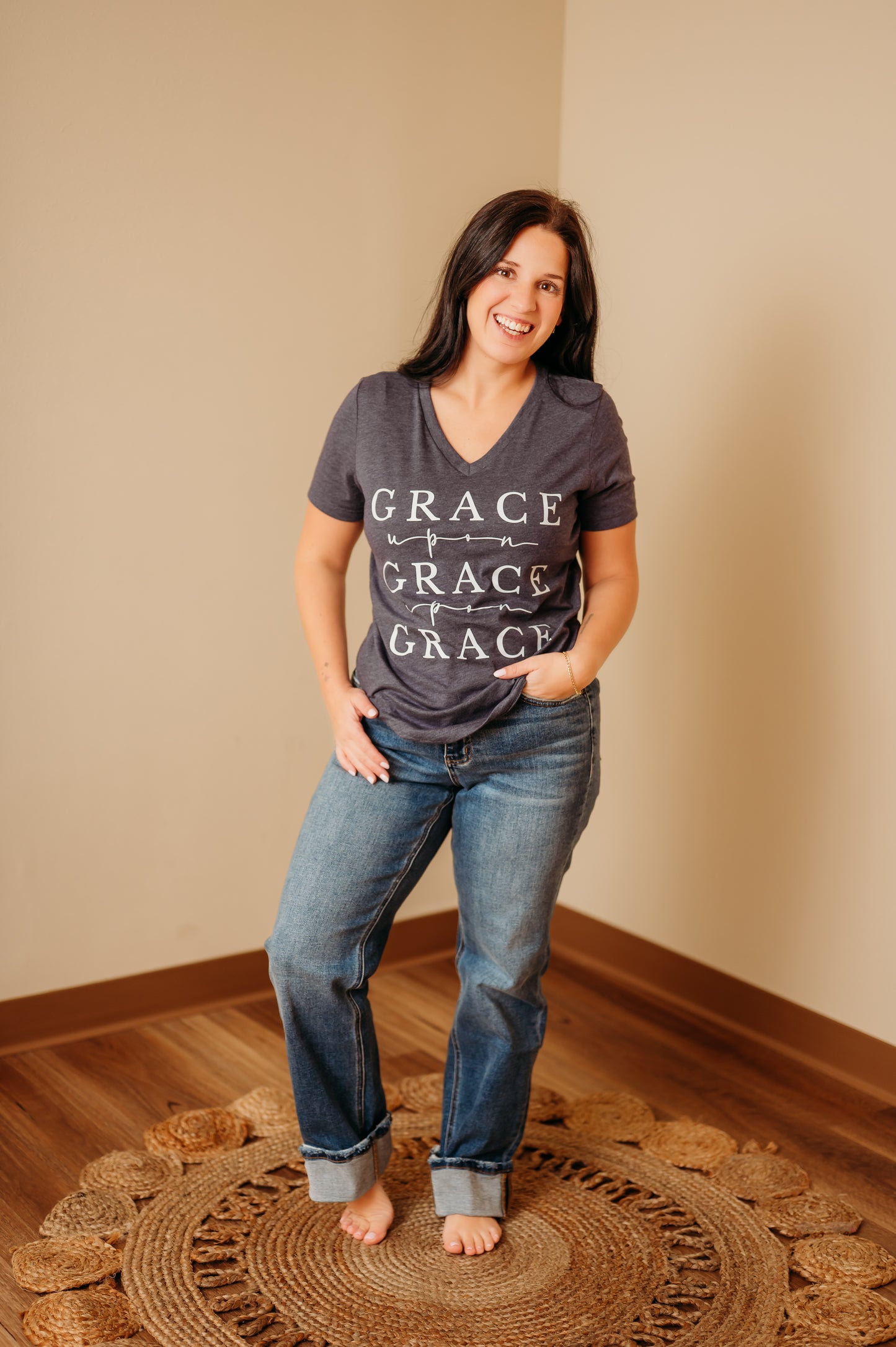 Grace Upon Grace V- Neck Tee