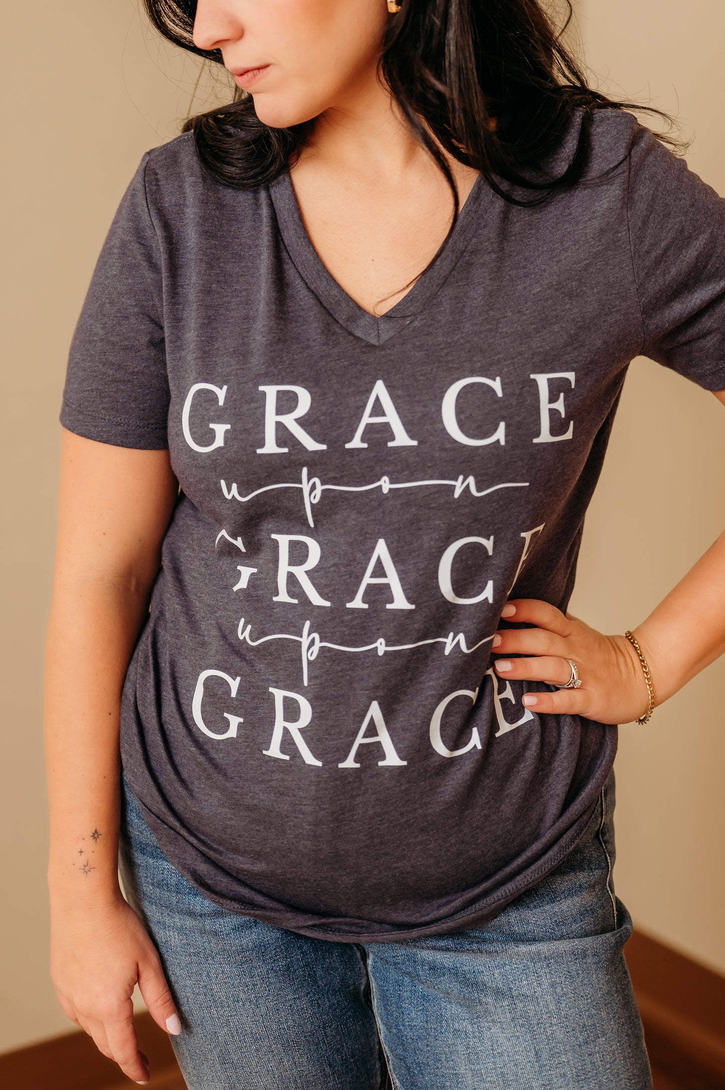 Grace Upon Grace V- Neck Tee