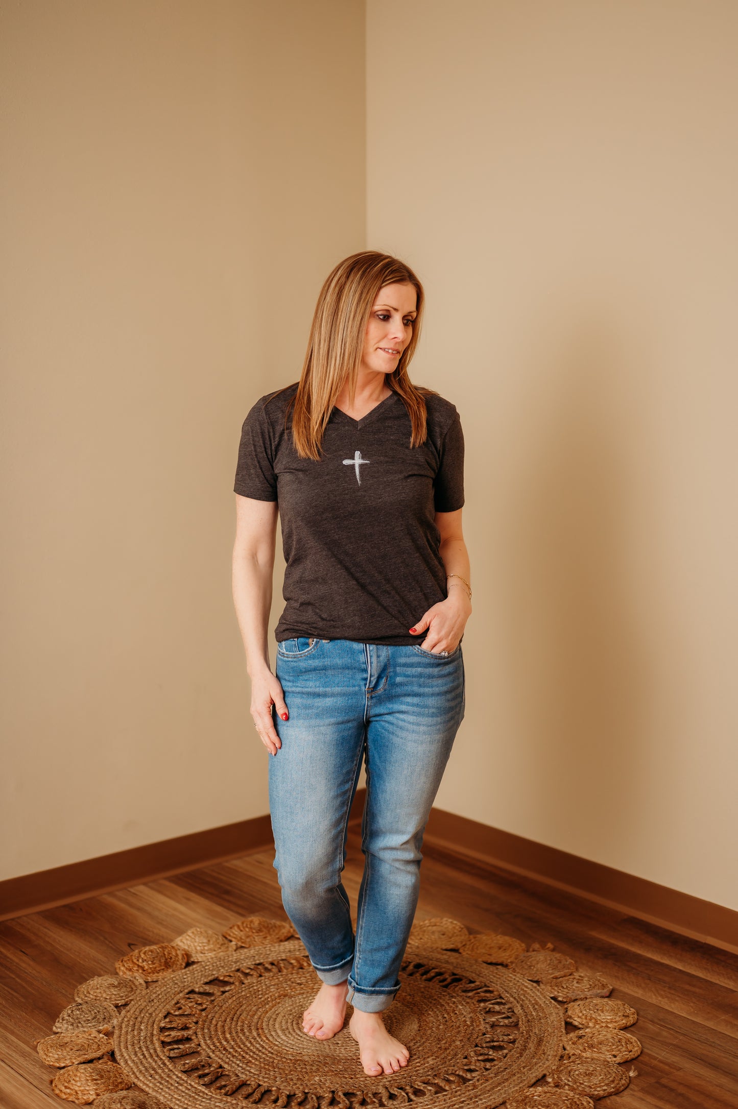 Cross V-Neck Tee