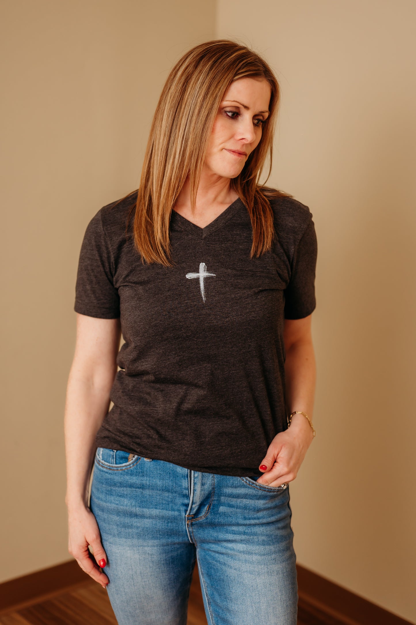 Cross V-Neck Tee