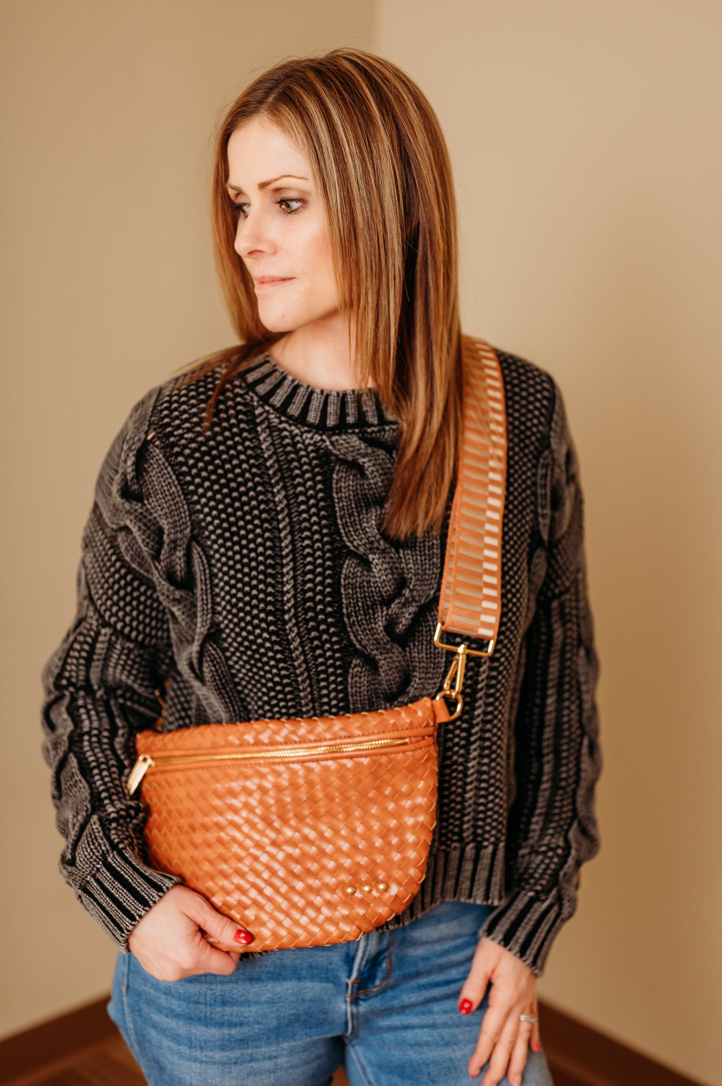 Westlyn Woven Bum Bag- Brown
