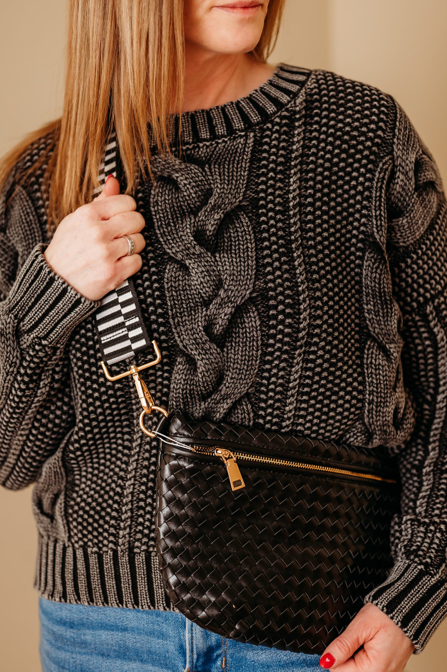 Westlyn Woven Bum Bag-Black