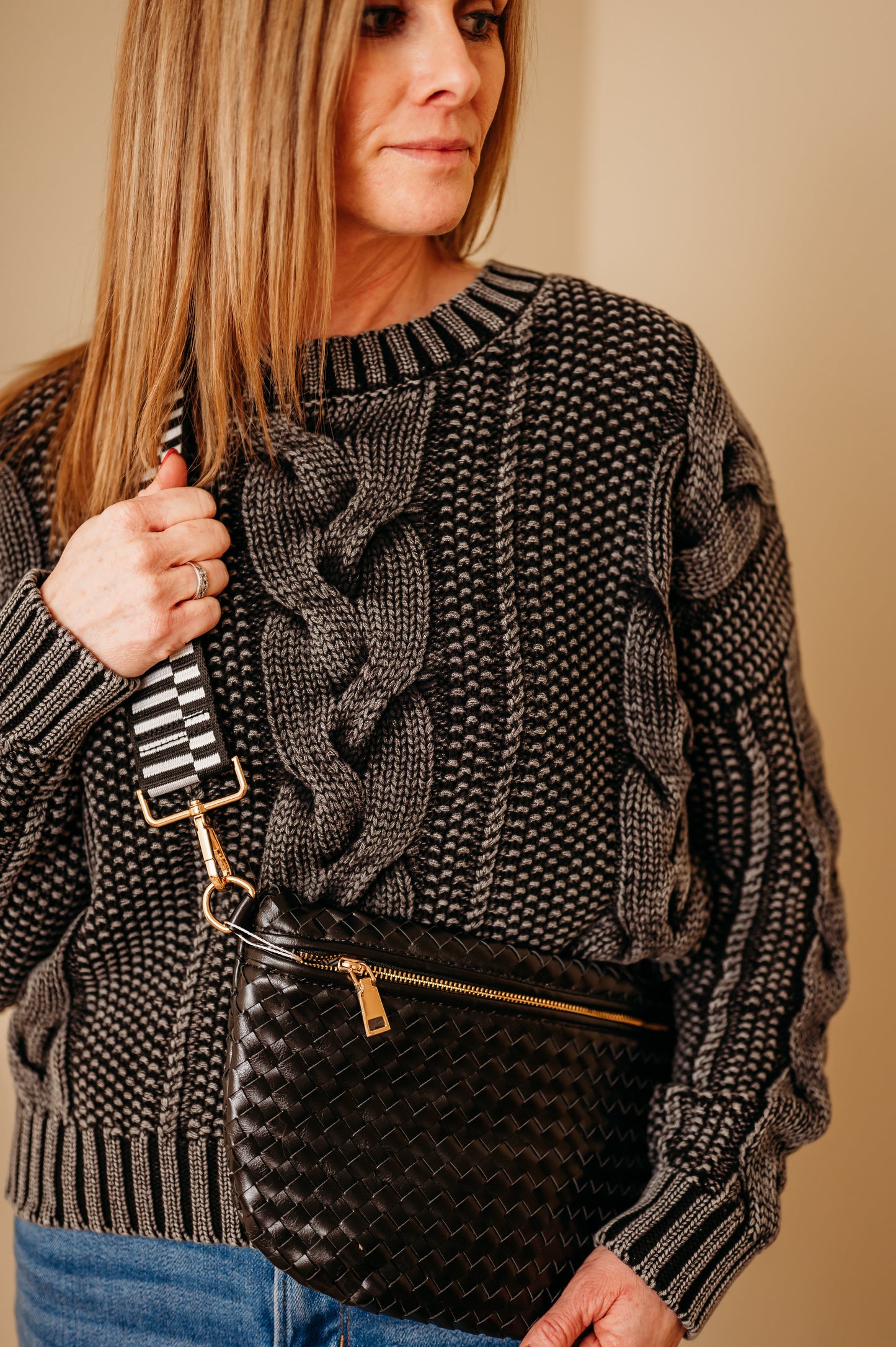 Westlyn Woven Bum Bag-Black