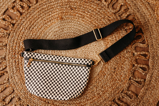 Westlyn Woven Bum Bag - Checkered Black