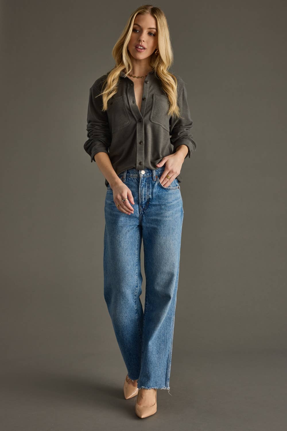 Dk. Gray Super Soft Button Up