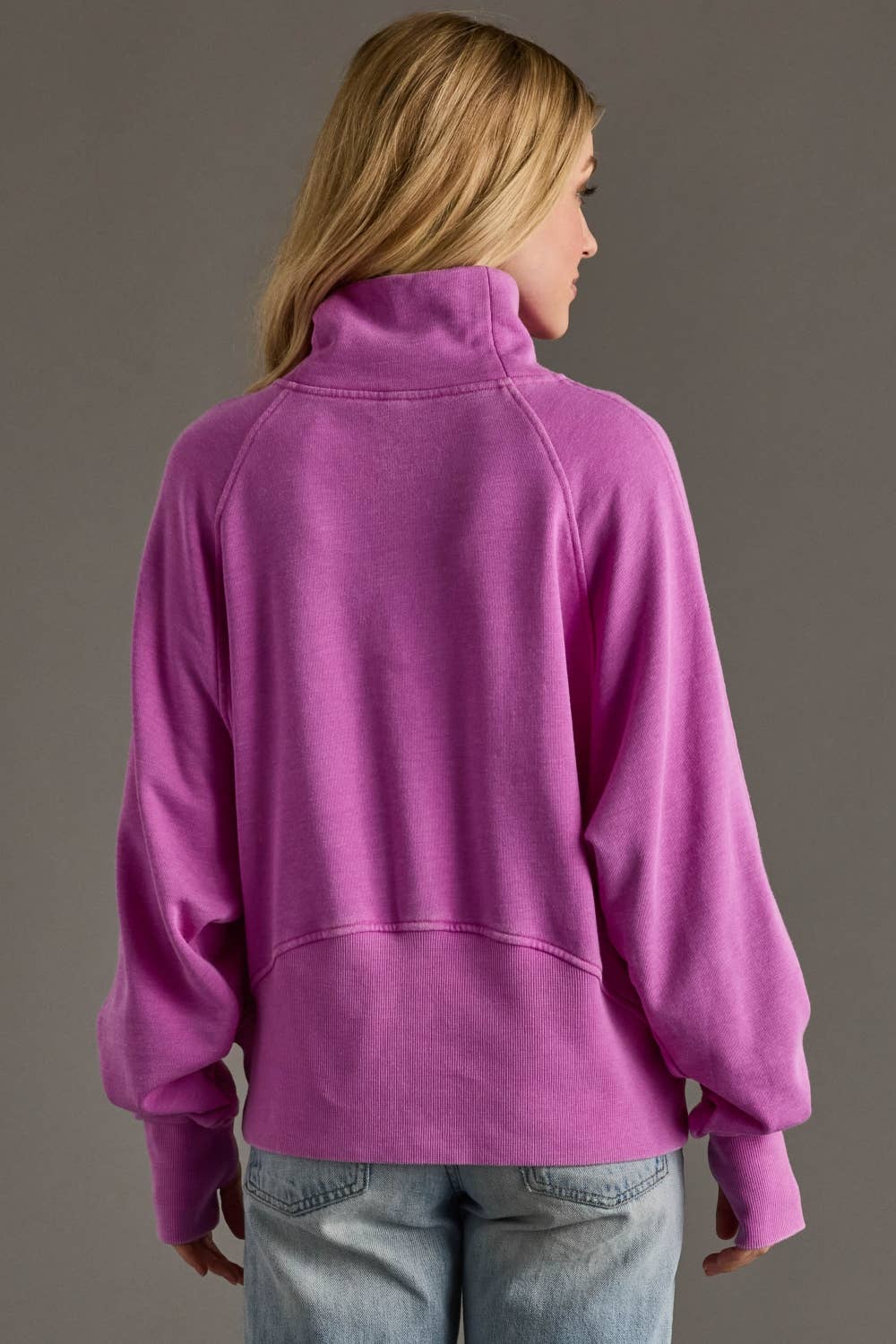Purple Quarter Zip Sweatshirt - Women's Pullover