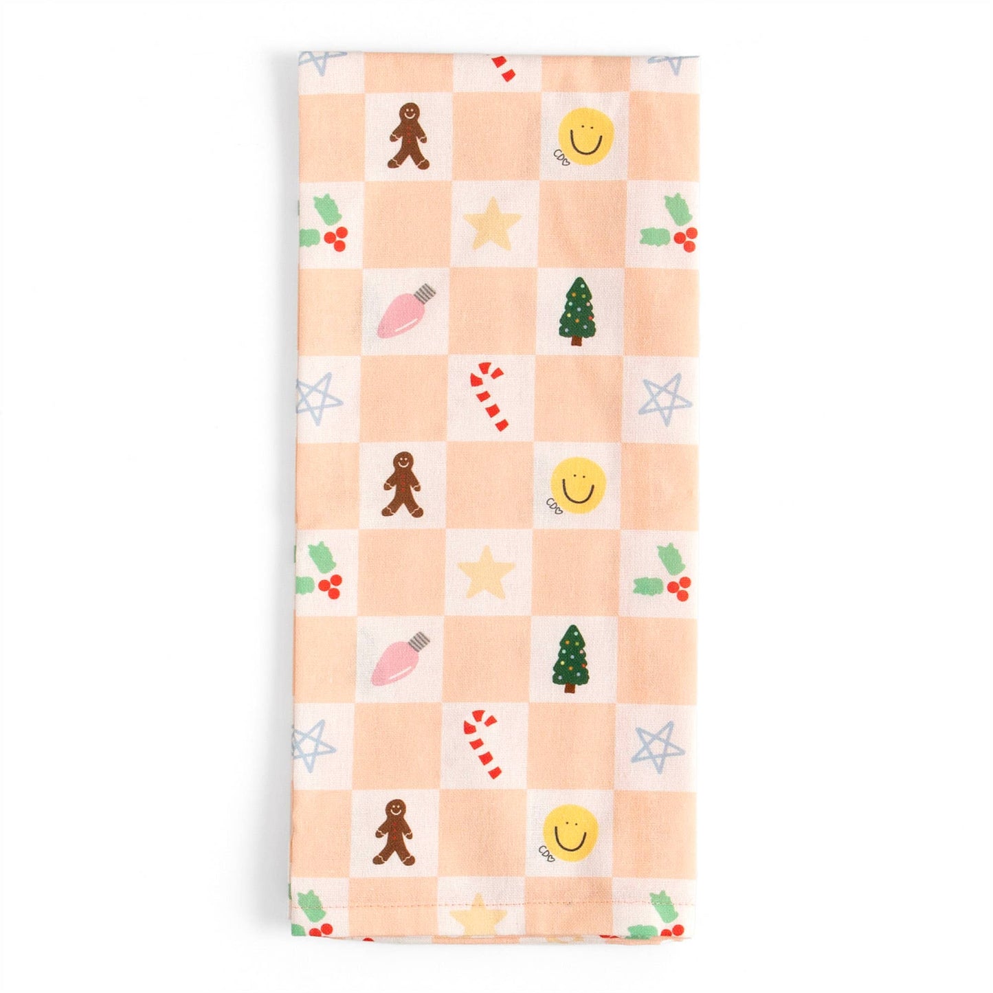 Checkerboard Holiday Tea Towel