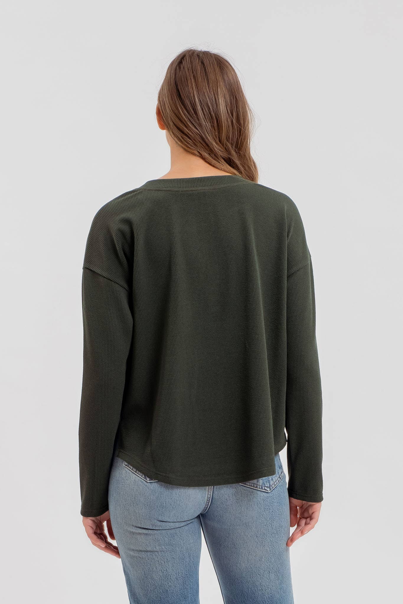 Button Henley Knit Top