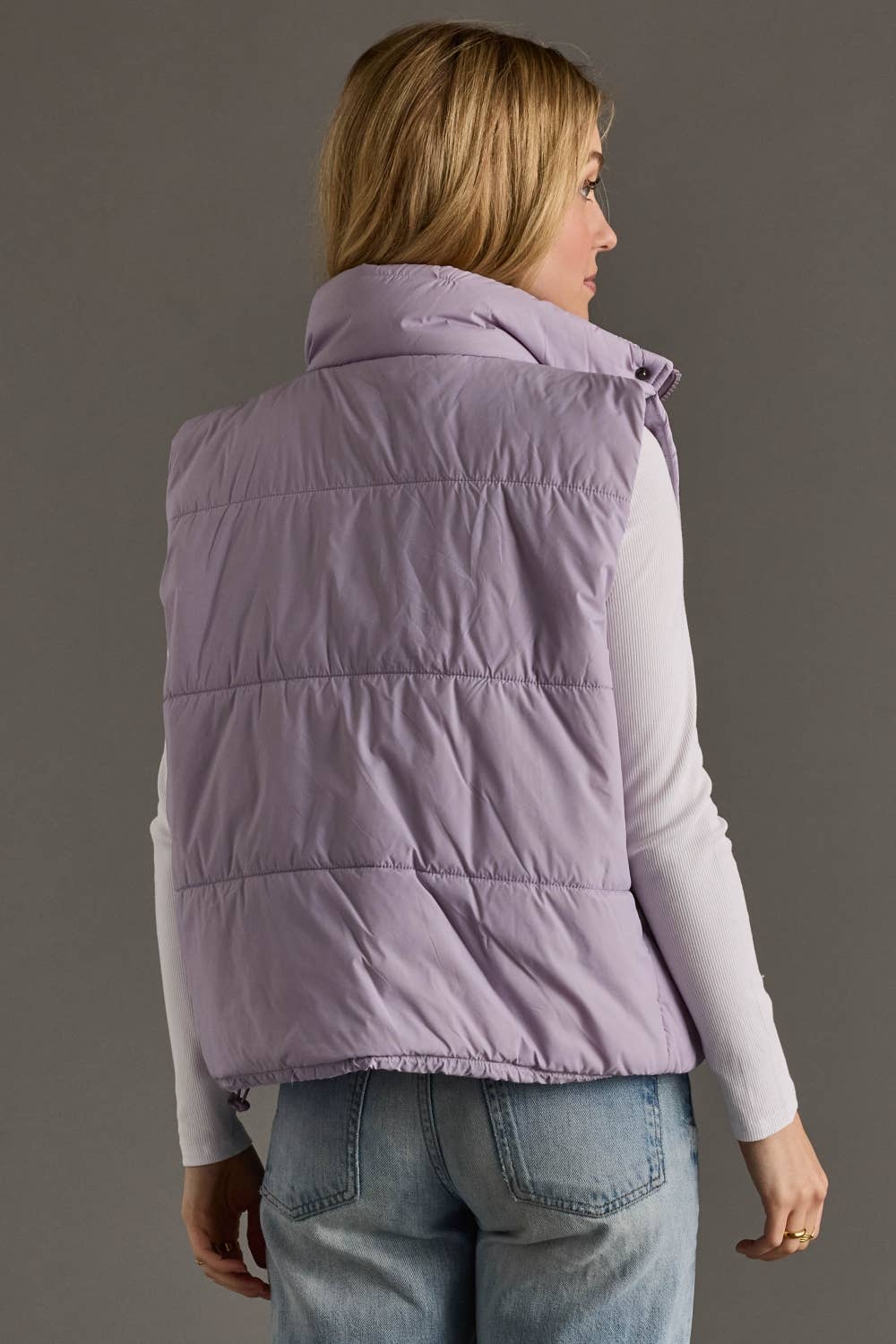 Light Lavender Puffer Vest - Women's Zip Vest